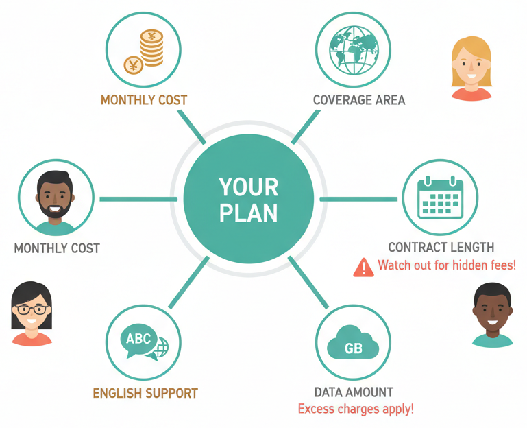 Factors to consider when choosing a mobile phone plan in Japan