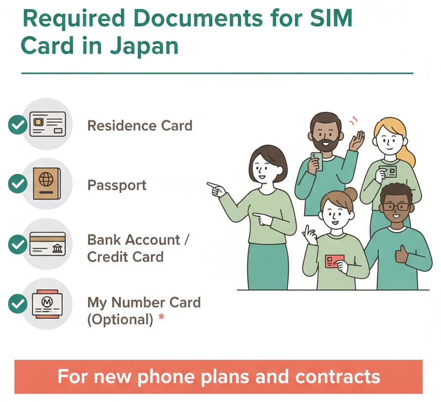 Checklist of required documents for getting a SIM card in Japan