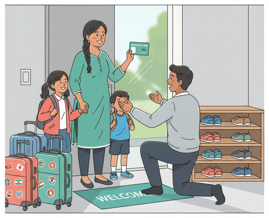 Family reuniting in Japan on dependent visa status